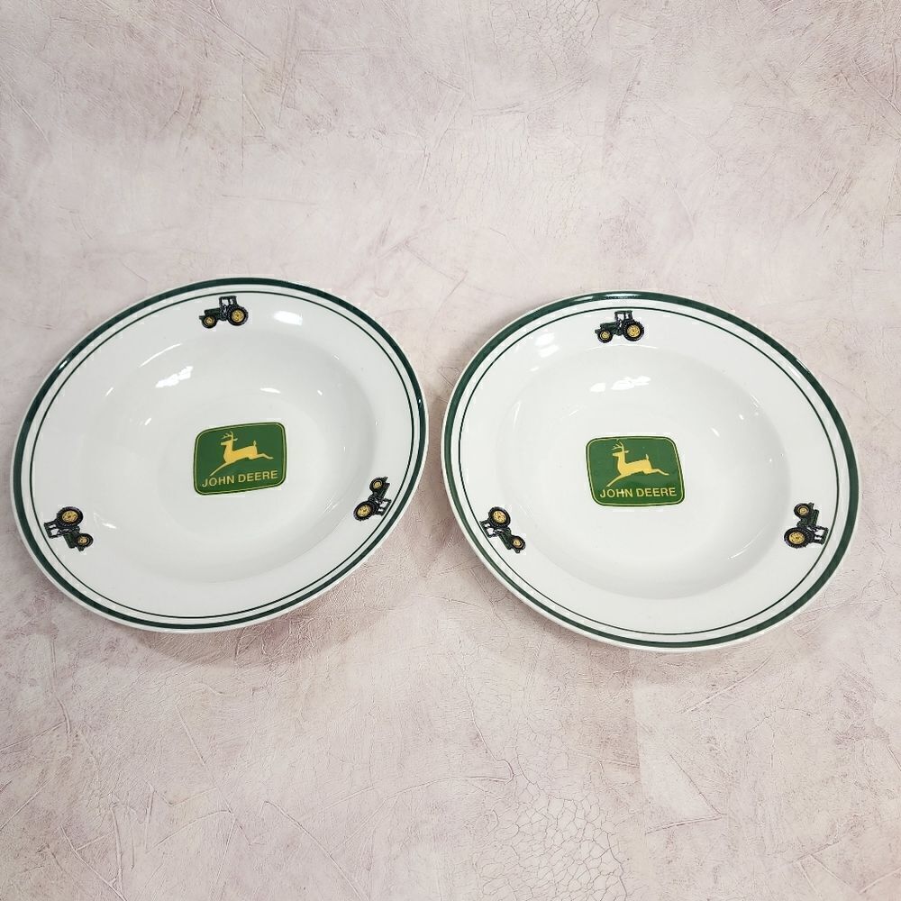 Set of 2 - John‎ Deere 8.75" Dia Cereal Soup Bowls Gibson